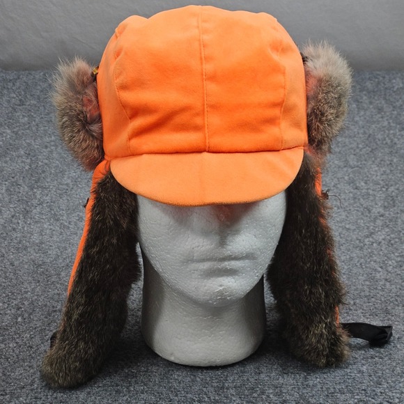 Mad Bomber Other - Mad Bomber Blaze Orange‎ Trapper Hat Size M Faux Fur Ear Flap Hunting Outdoor